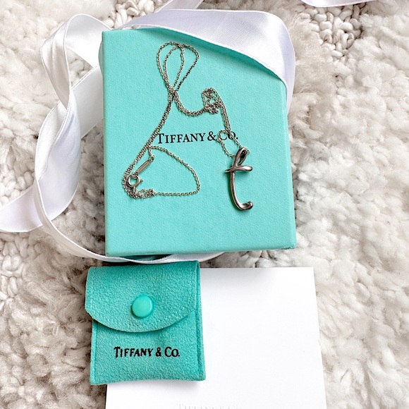 Tiffany & Co Elsa Peretti Small Alphabet Pendant in Sterling Silver letter T - Picture 5 of 11